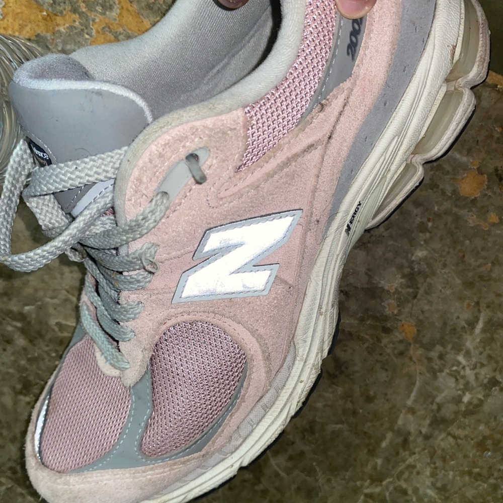 New Balance Blush and Light Gray Running Shoes